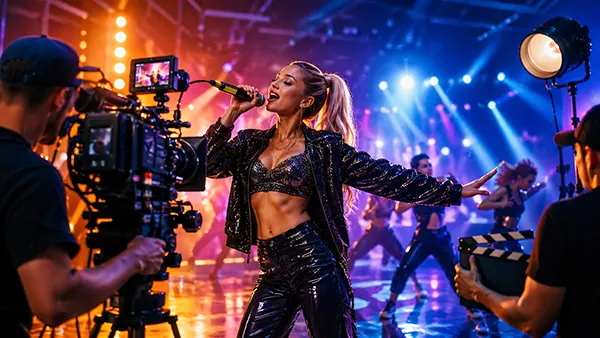 artist filming scene