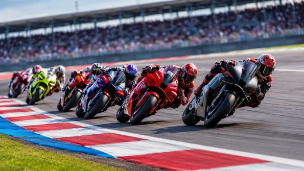 Pilotos de MotoGP compitiendo